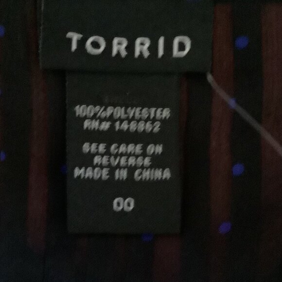 NWT Torrid 3/4 Sleeve Blouse Size: 00 - Picture 8 of 8